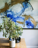 Black Colorblock Flower Vase
