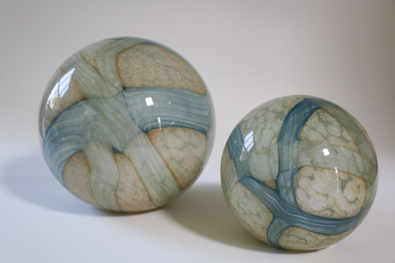 Cosmos Glass Spheres, Pale Blue (Set of 2)