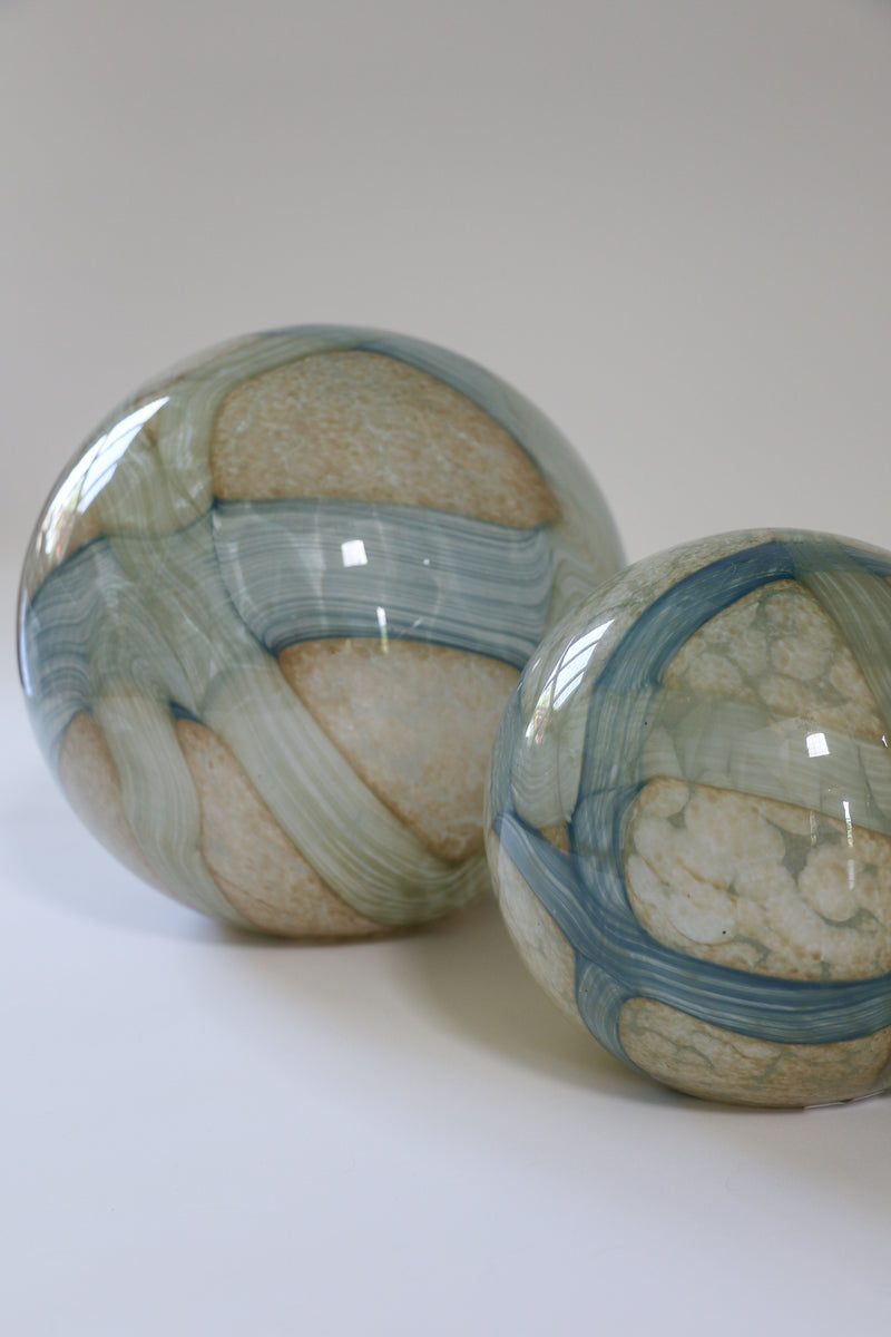 Cosmos Glass Spheres, Pale Blue (Set of 2)