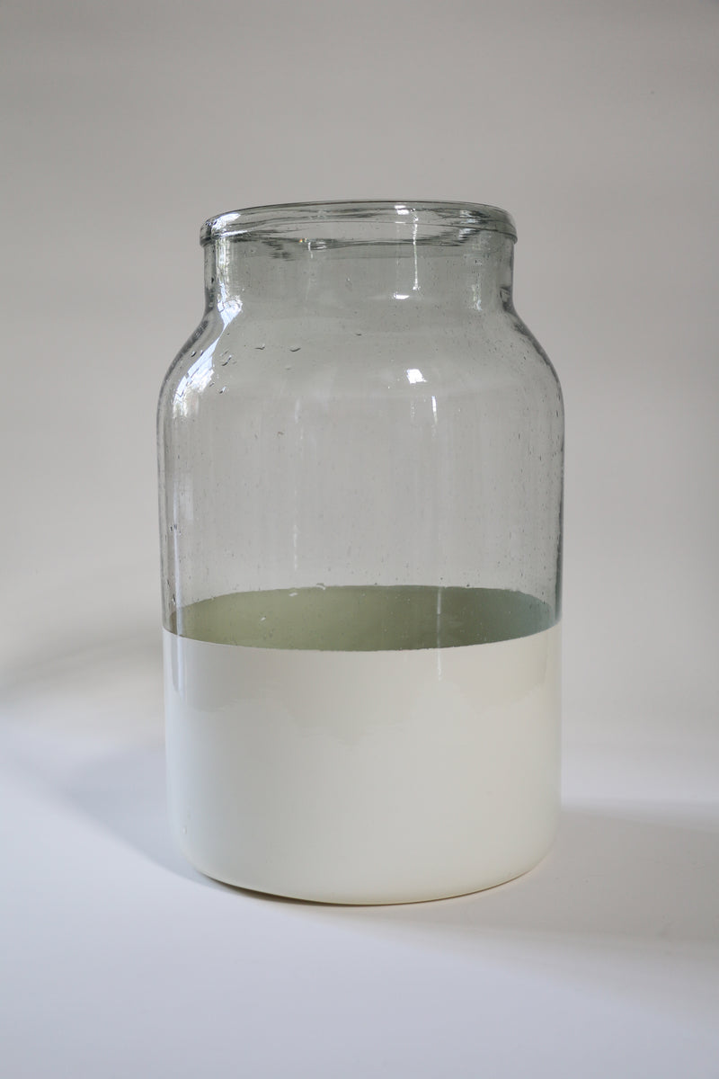 White Colorblock Mason Jar