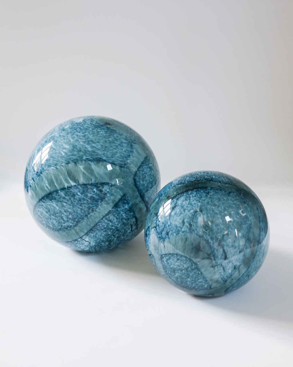 Cosmos Glass Spheres, Indigo (Set of 2)