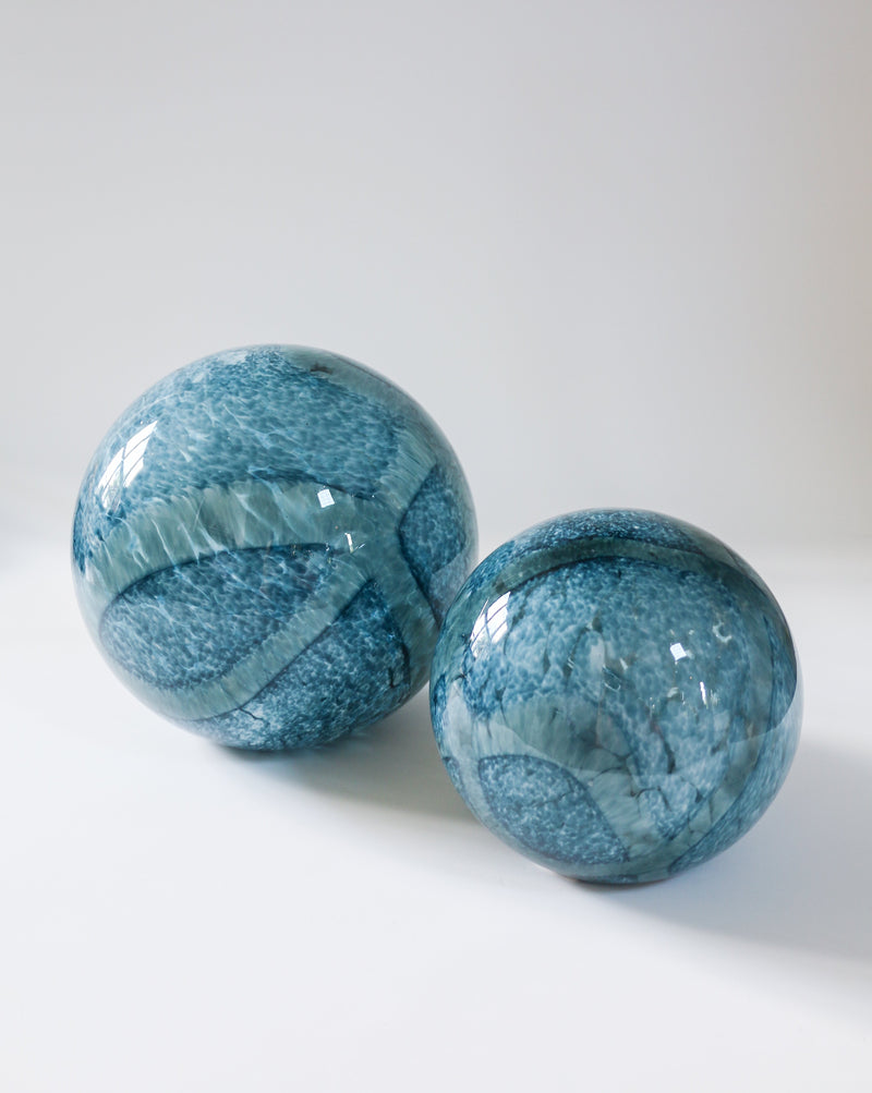 Cosmos Glass Spheres, Indigo (Set of 2)