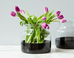 Black Colorblock Flower Vase