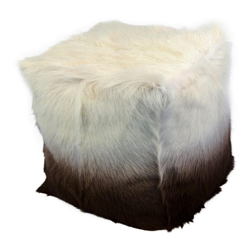 Goat Fur Pouf Cappucino Ombre